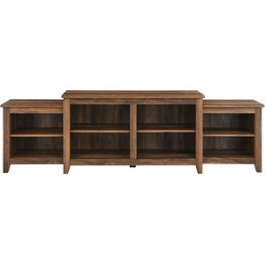 Pemberly Row Transitional Tiered Top Wood TV Stand for TVs up to 80&quot in Oak