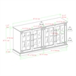Pemberly Row Farmhouse 4 Door Wood TV Stand for TVs up to 58