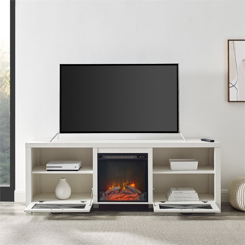 Pemberly Row Farmhouse Electric Fireplace TV Stand for TVs up to 80