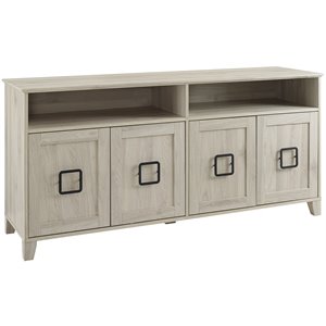 Pemberly Row 58&quot 4 Door Square Handle Modern TV Console in Birch