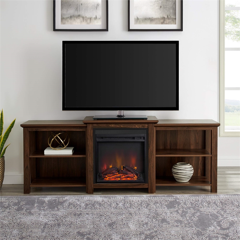 Pemberly Row Transitional Wood Fireplace TV Stand for TVs up to 70