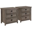 Pemberly Row 3 Drawer Framed Bedroom Nightstand Set in Gray Wash