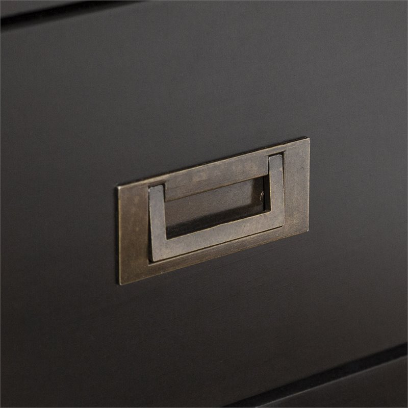 Pemberly Row 2-Piece 1-Drawer Classic Solid Wood Bedroom Nightstand Set in Black