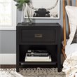 Pemberly Row 2-Piece 1-Drawer Classic Solid Wood Bedroom Nightstand Set in Black