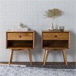 Pemberly Row 1-Drawer Mid-Century Solid Wood Bedroom Nightstand in Caramel