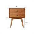 Pemberly Row Modern 2-Piece Solid Wood Bedroom Nightstand Set in Caramel