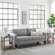 Pemberly Row Farmhouse Metal-X End Tables with Shelf in Gray Wash (Set of 2)