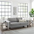 Pemberly Row Farmhouse Metal-X End Tables with Shelf in Gray Wash (Set of 2)