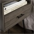 Pemberly Row Modern Metal Hairpin Leg 1-Drawer End Table Set in Slate Gray