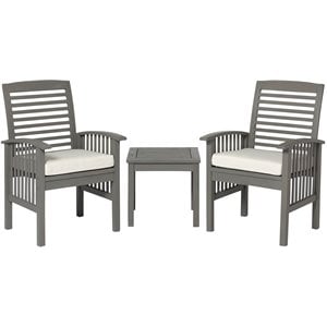 pemberly row 3-piece classic outdoor patio chat set in gray wash