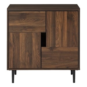 Pemberly Row Contemporary Engineered Wood Color Pop Accent Cabinet in Walnut