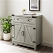 Pemberly Row Farmhouse Engineered Wood Barn Door Accent Cabinet in Stone Gray