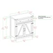 Pemberly Row Farmhouse Engineered Wood Barn Door Accent Cabinet in Stone Gray
