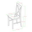 Pemberly Row 5-Piece Solid Wood Farmhouse Dining Set in White and Navy