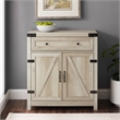 Pemberly Row Farmhouse Engineered Wood Barn Door Accent Cabinet in White Oak