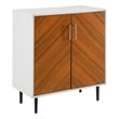 Pemberly Row Modern Engineered Wood Book Match Accent Cabinet in Solid White