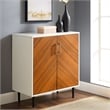 Pemberly Row Modern Engineered Wood Book Match Accent Cabinet in Solid White