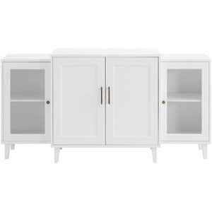 Pemberly Row 62&quot 4 Door Tiered Modern Sideboard in White