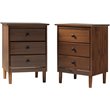 Pemberly Row Mid-Century Solid Wood Bedroom Nightstand in Walnut (Set of 2)