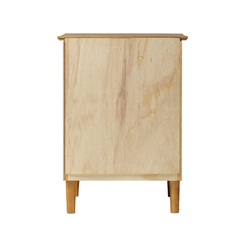 Pemberly Row Mid-Century Solid Wood Bedroom Nightstand in Caramel (Set of 2)