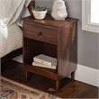 Pemberly Row Mid-Century Solid Wood Bedroom Nightstand in Walnut (Set of 2)
