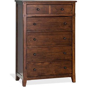 Pemberly Row 37.5&quot Petite Traditional Wood Chest in Dark Chocolate