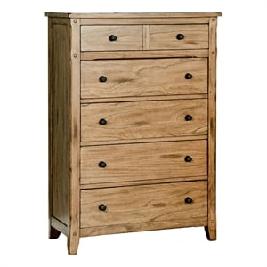 Pemberly Row 37.5&quot Traditional Wood Petite Chest in Rustic Oak