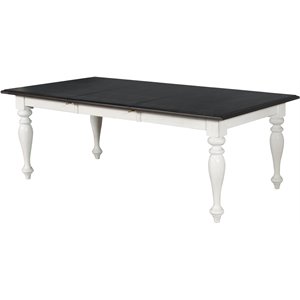 Pemberly Row 84&quot Extension Dining Table in White and Dark Brown