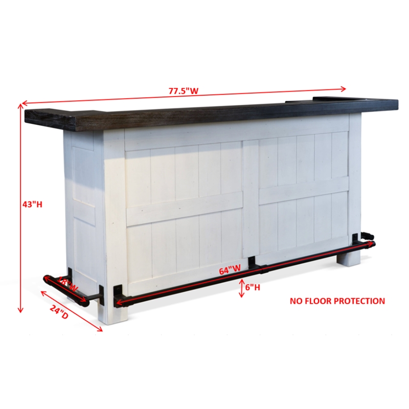 Pemberley Row Wood Espresso Bar Unit Rectangular Adjustable Storage 78