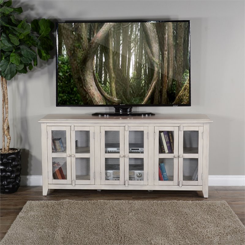 Pemberly Row Transitional Wood TV Cabinet for TVs up to 80