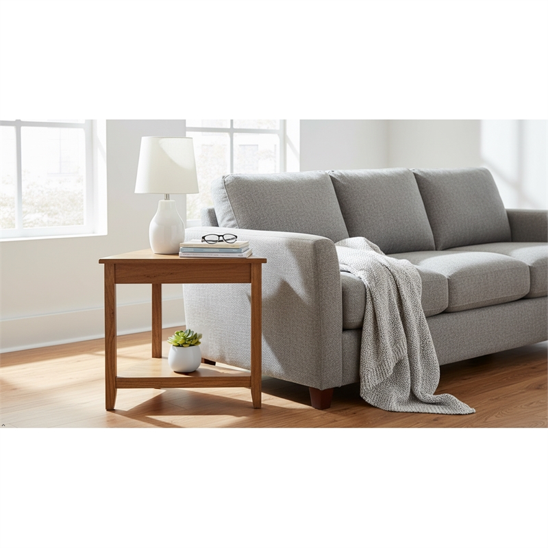 Pemberley Row Wood Oak End Table Rectangular 24