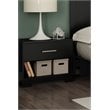 Pemberly Row Traditional 1 Drawer Nightstand in Pure Black