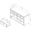 Pemberly Row Traditional 6 Drawer Kids Double Dresser in Fall Oak