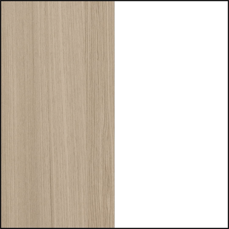 Pemberly Row Traditional 5-Drawer Chest in Soft Elm and Pure White