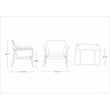 Pemberly Row Modern Fabric Upholstered Accent Chair in Green/Walnut