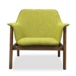 Pemberly Row Modern Fabric Upholstered Accent Chair in Green/Walnut