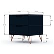 Pemberly Row 2-Drawer Contemporary Wood Nightstand in Blue (Set of 2)