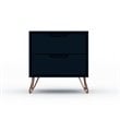 Pemberly Row 2-Drawer Contemporary Wood Nightstand in Blue (Set of 2)