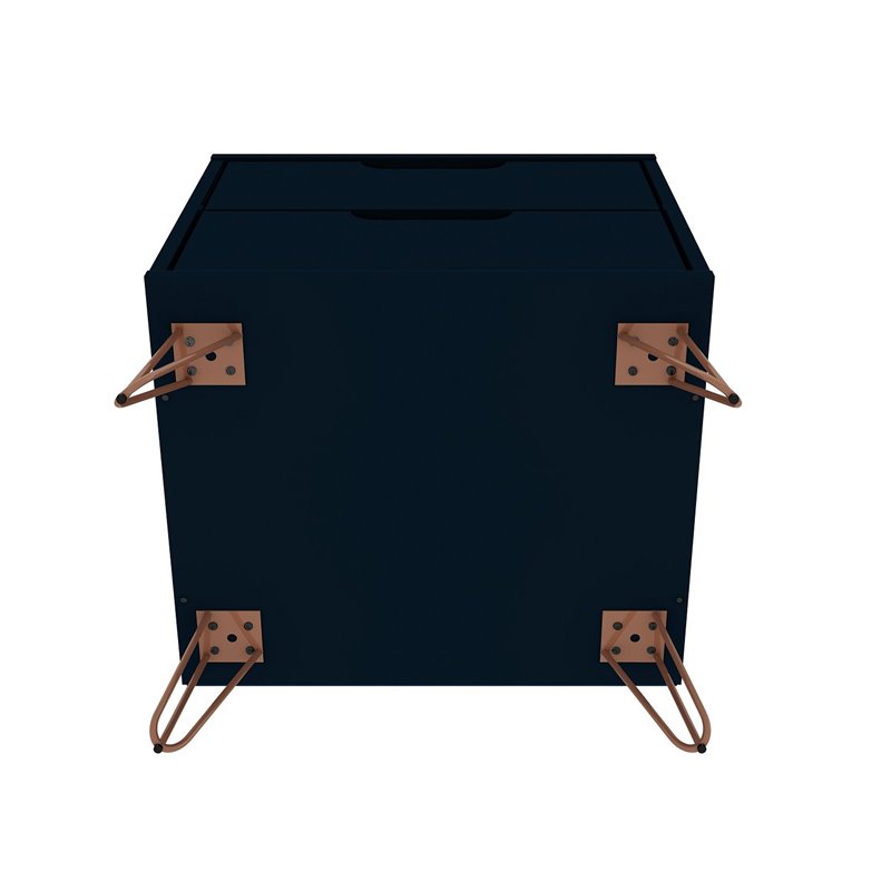 Pemberly Row 2-Drawer Contemporary Wood Nightstand in Blue (Set of 2)