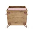 Pemberly Row Transitional Engineered Wood Nightstand in Natural/Rose Pink