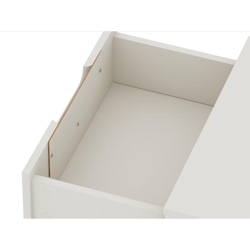 Pemberly Row Mid-Century Engineered Wood Nightstand in Off White/Natural