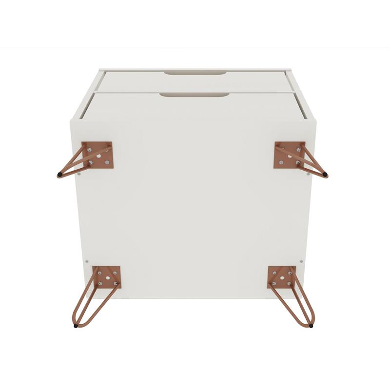 Pemberly Row Mid-Century Engineered Wood Nightstand in Off White/Natural