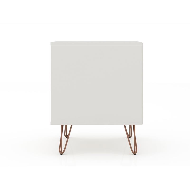 Pemberly Row Mid-Century Engineered Wood Nightstand in Off White/Natural