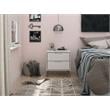Pemberly Row 2-Drawer Mid-Century Engineered Wood Nightstand in White