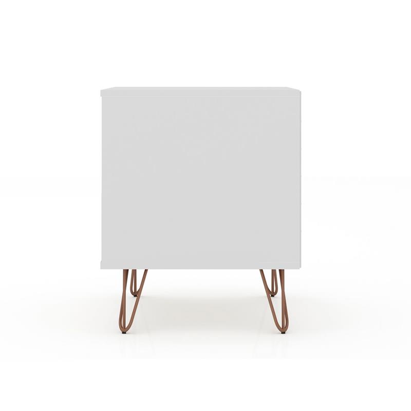 Pemberly Row 2-Drawer Mid-Century Engineered Wood Nightstand in White