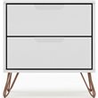 Pemberly Row 2-Drawer Mid-Century Engineered Wood Nightstand in White