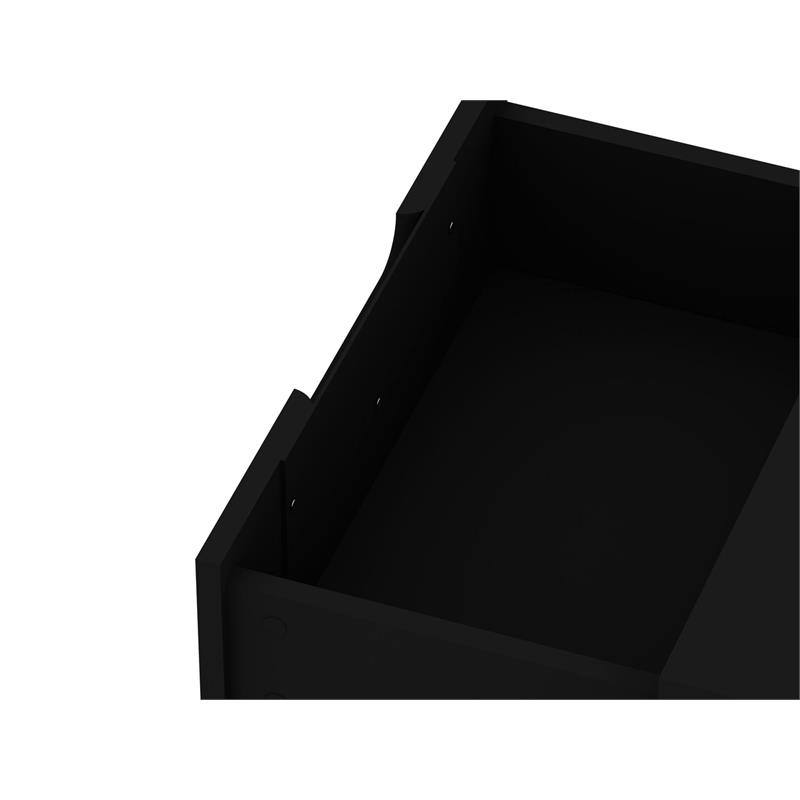 Pemberly Row 2-Drawer Mid-Century Engineered Wood Nightstand in Black