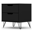 Pemberly Row 2-Drawer Mid-Century Engineered Wood Nightstand in Black