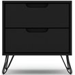 Pemberly Row 2-Drawer Mid-Century Engineered Wood Nightstand in Black