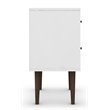Pemberly Row 2-Drawer Mid-Century Solid Wood End Table in White/Yellow